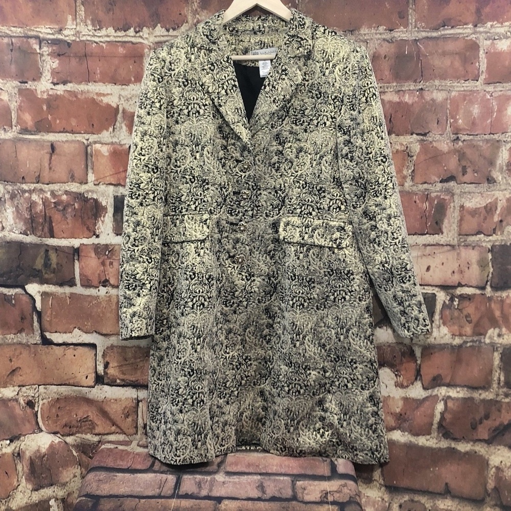 ABR New York Black Metallic Gold Duster Size 14